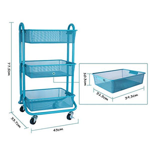 LYM &ripiano di stoccaggio Scaffale, da Terra Mobile Multifunzione Bagagli Piccolo Carrello a 3 Strati Scaffale di Finitura