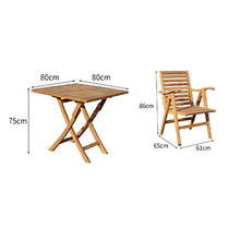 CGBF-Tavolo e Sedie Pieghevoli da Giardino in Teak da Esterno per Patio, Balcone, Bistrot, Terrazza, Mobili in Legno, Impermeabile,B