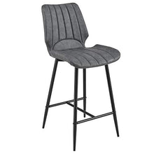 [en.casa] Sgabello da Bar Planica 102,5 x 46,5 x 51 cm Set di 6 Similpelle Alcantara Imbottito Grigio Scuro