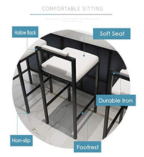 XHCP Mobili da Soggiorno Sgabelli Sgabello Alto da bancone Bianco Sgabelli da Bar in Ferro e Metallo con Schienale e Sedile in Ecopelle Sedia da Bar Resistente dal Design Semplice per p
