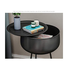 Jcnfa-Tavoli Piccolo Comodino, Scaffale in Metallo, con Spazio di Archiviazione, Tavolino Assemblato, 2 Colori(Size:13.77 * 23.62in,Color:Nero)