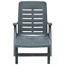 vidaXL Lettino Prendisole Pieghevole Regolabile con Braccioli Leggero Robusto Giardino Spiaggia Sedia a Sdraio Chaise Longue in Plastica Verde