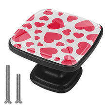 Set di 4 pezzi con maniglia quadrata per armadio da cucina, credenza, cassettiera, cassettiera, con viti, per cucina, comò, armadietto, bagno, armadio, cuori rosa