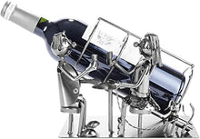 BRUBAKER Portabottiglia da Vino dal Raffinato Design Coppia Romantica - Portabottiglie per Vino in Metallo con Biglietto di Auguri