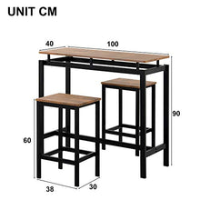 WYLZLIY-Home Set Tavolo Bar Bancone sgabelli Mobile Bar Tavolo da Bar E Sgabelli Set da Banco Tavolo da Pranzo Tavolo da Pranzo E Sedie Set da Cucina Moderna da Cucina in Legno con 2 Sgabelli