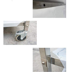 Quattro Ruote Portatile Strumento di archiviazione Carrello Carrello da Cucina in Acciaio Inox for Auto da Pranzo Mobile for Auto conveniente Hotel Argento 75X40X83.5 Utility Cart