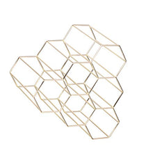 Ferro Wine Rack a Nido d'Ape Contenere 6 Bottiglie per la casa Cucine Forniture Creativo Hexagon Bottle Holder Stand