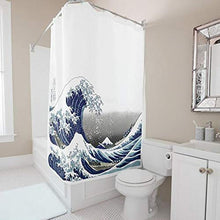 fgyhtyjuu Fgyhty Impermeabile Sea Wave Shower Curtain Muffa Resistente Stampa Digitale Bagno Drape Stile Giapponese
