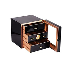Humidars Cigar Humidor - Lusso Rosso o Nero Legno di Cedro Cigar Humidor Cabinet Storage Box igrometro umidificatore mantenerlo Fresco .Scatola di immagazzinaggio di cigari di Grande capacità