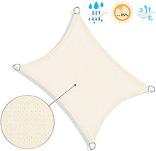 SONGMICS Vela Ombreggiante 3 x 5 m, Tenda a Vela Resistente allo Strappo in Plastica HDPE, Resistente al Clima, 85% Schermo UV, per Giardino Terrazzo Campeggio, Concava, Beige GSS35IVV1