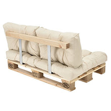 [en.casa] Cuscini per Divano Palette Euro - mobili DIY - Cuscini Divano per Palette per Dentro - Ideale per Salotto - Giardino d´Inverno (1 x Cuscino per Il Sedile e 2 x Cuscino per Schienale) Beige