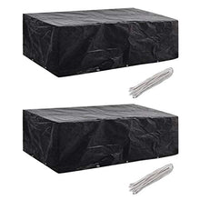 Lechnical Pratico Set di 2 Fodere per mobili da Giardino, Fodera per mobili da Giardino in polietilene Nero, Set 2 Pezzi 300 x 140 x 90 cm (Lunghezza x Larghezza x Altezza) -con 8 Fori