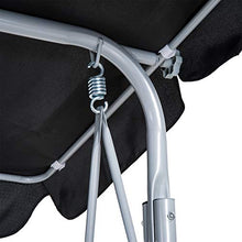 Outsunny Dondolo da Giardino a 3 Posti in Metallo, Tetto Parasole Rimovibile e Lavabile, Nero e Argento, 170x110x153cm