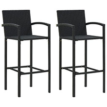 vidaXL Set Bar da Giardino 3 pz con Cuscini Polyrattan Nero