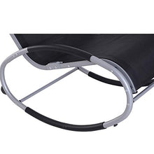 Outsunny Sedia a Dondolo Impermeabile Telaio da Giardino in Alluminio Tessuto di Textilene 120x61x88cm Nero