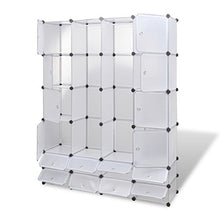 Luckyfu Questo Scaffale armadietto modulare con 18 Scomparti Bianco 37 x 146 x 180,5 cm.Questo Armadio Fornira Una Soluzione di Stoccaggio Ideale.Armadio Guardaroba.