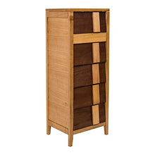 Rebecca Mobili Armadietto Comodino 5 Cassetti Legno Beige Marrone Stile Contemporaneo Camera da Letto Corridoio (cod. RE4659)
