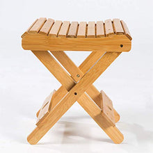 ZJLA - Sgabello pieghevole in bambù, portatile, in legno, per doccia, per adulti, bambini, disabili, anziani (bambù)