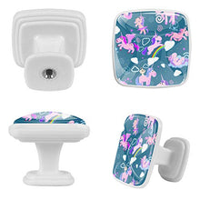 Arcobaleno di unicorno 4 PCS Pomelli per Porta, Pomolo per Mobile, Pomelli per Mobili con Viti, Maniglia per Armadietto, Pomelli per Porta, Pomelli per Cassetti per Porta, Armadio, Cassetto e Credenza