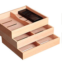 WangQ Armadietto per sigari - umidificatore per sigari Scatola di sigari in Legno di Cedro Importato umidificazione di umidificazione di sigari in Legno di Grande capacità humidor (Color : Black)