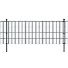 vidaXL Set 12 Pannelli di recinzione 2D giardino con pali 2008x830mm 24 m grigio