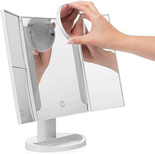 LBWARMB Trucco Specchio con luci Specchio per Il Trucco a LED W / 10X ingrandimento Vanity e Spazzola per Il Trucco Portatile Portatile, Specchio Illuminato da Daylight HD