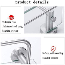 GDFEH Scaffale da Bagno Scaffale per Il Bagno Scaffale da Bagno con 304 Acciaio Inox Doppio Asciugamano a Doppio Asciugamani da Bagno in Vetro da Bagno in Vetro 23.6x15.3x5.5inch