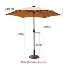 HXFAFA Ombrellone da giardino con 8 strisce LED, a energia solare, 270 cm, impermeabile