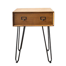 Oupai Tavolini Comodino, Legno Solido Camera Comodino Retro Fianco del Mobile Storage Box Laterale Tabella 1 Cassetto Robusto e Durevole 17 × 17 × 22 Pollici per Soggiorno Camera da Letto