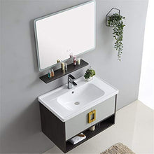 Set di Mobiletti Specchio e Lavabo Bagno Vanity Home Mirror Armadio Bagno Cabinet Set Balcone Mobile Bagno Vanity Ceramica (Color : Gray, Size : 48x81x53cm)
