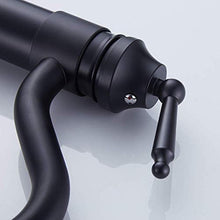 HYY-YY - Rubinetto per lavabo antico sopra lavabo con rotazione a 360 gradi, altezza di rotazione per lavabo, in ferro nero, alto a S, curvo nero
