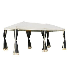 Outsunny Gazebo da Giardino Pieghevole con Zanzariere Impermeabile Borsa da Trasporto Montaggio Facile Polietilene 3x6m Beige
