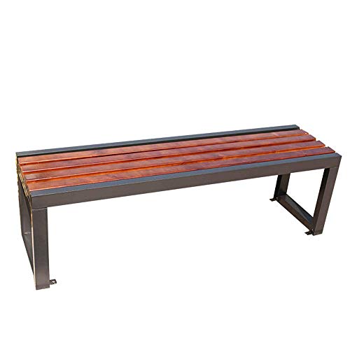 GaoF Panca da Giardino per terrazza Panchina da Esterno in Metallo, panchina da Parco con Struttura in Acciaio e sedili in Legno massello Resistente alla corrosione, Panca da Esterno a 3 posti più