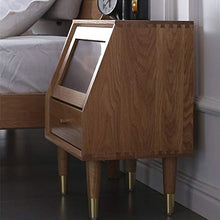 Comodino in Legno massello Nordico Moderno e Minimalista in Legno di Quercia Bianca Armadio ad Angolo FANJIANI