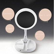 WM Specchio di Trucco Portatile Piccolo Specchio Rotondo LED Specchio Il Trucco della Lampada Pieghevole Specchio Rotante di 360 Gradi mirror-10.20