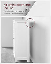VASAGLE Mobile da Bagno, Mobiletto per Bagno con 3 Cassetti Capienti, Armadietto da Bagno, Ripiano Regolabile, 30 x 60 x 81 cm, Bianco BBC49WT