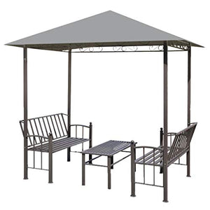 vidaXL Padiglione Giardino con Tavolo Panche Antracite Gazebo Pergola Chiosco