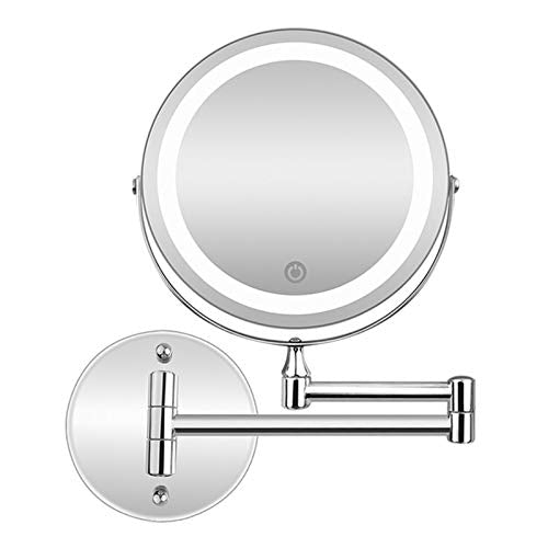 Muro del Bagno Montato Specchio Led Specchio Per Il Trucco 1X/5X Ingrandimento Regolabile Specchio Cosmetico di Ricarica USB Tocco Dimming Specchi