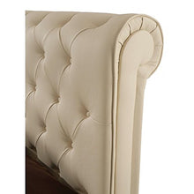 iperbriko Letto Matrimoniale c- Contenitore in Ecopelle Crema 180x223xh.120 cm
