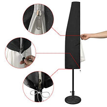 HENGMEI Copertura per Ombrellone Protettiva per Ombrelloni Impermeabile Anti-UV con Cerniera pour Ombrellone Ø 300 cm Fino a 350 cm, Antracite