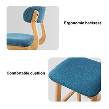 Sgabelli da bar In Legno, Cuscino in Cotone E Schienale Sgabello da Cucina con Poggiapiedi Sedia da 73 Cm per Soggiorno Balcone Caffetteria Ufficio(Color:Blu)