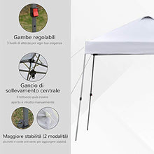 Outsunny Gazebo Pieghevole 3x3m da Giardino ed Esterno in Metallo e Tessuto Oxford Bianco con Borsa da Viaggio