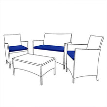 Set di 3 cuscini di ricambio per mobili da giardino, sedie in rattan, per divano da giardino, sedia da giardino, colore: blu navy