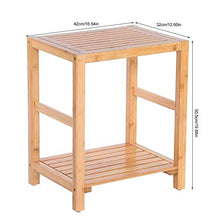 Sgabelli da doccia, sgabello da bagno in bambù a 2 ripiani Sedile Panca portaoggetti in legno Sgabello da bagno Scarpiera Scaffale da bagno Scaffale da bagno per corridoio Cucina Camera da letto Soggi