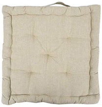 Pagano Home Set di 2 Cuscini da Pavimento/Sedia 40x40x7 cm Cuscino di Seduta per Interno ed Esterno con Maniglia - Imbottitura Spessa - 100% Cotone (Beige, Set 2 Cuscini)