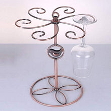 LXH-SH Cremagliera del Vino Nana Wine Glass Hanger, Hanging Coppa di immagazzinaggio del Metallo cremagliera del Tavolo Calici con 6 Ganci 24.5x24.5x29.5cm scaffali Vino contatore