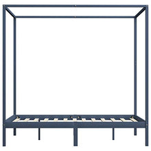 Tidyard Struttura Letto Singolo in Legno Massello di Pino con Baldacchino e Doghe 120x200 cm,Telaio Letto Giroletto Singolo a Baldacchino in Legno,Letto Piazza e Mezza,Letto con Rete 120x200 cm