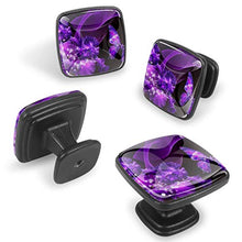 Farfalle e fiori viola 4 PCS Pomelli per Porta, Pomolo per Mobile, Pomelli per Mobili con Viti, Maniglia per Armadietto, Pomelli per Porta, Pomelli per Cassetti per Porta, Armadio, Cassetto e Credenza