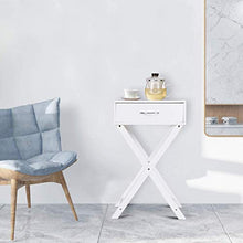 DREAMADE Comodino con Cassetto, Tavolino Laterale per Divano Poltrona Salotto Camera da Letto in MDF, Bianco