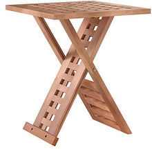Relaxdays 10021328 Tavolino da Salotto, Pieghevole, Legno Noce, Quadrato, HxLxP: 40,5 x 33 x 33 cm, Marrone Chiaro